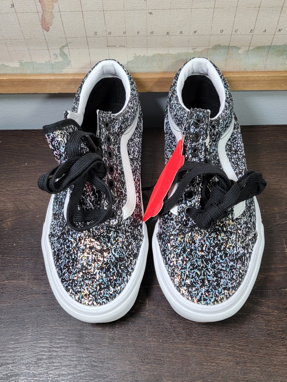 Vans Old Skool "Skiny Party" Black/White Women's Size 8.0 - Picture 3 of 8